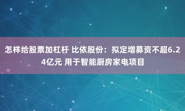 怎样给股票加杠杆 比依股份：拟定增募资不超6.24亿元 用于智能厨房家电项目