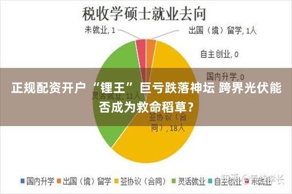 正规配资开户 “锂王” 巨亏跌落神坛 跨界光伏能否成为救命稻草？